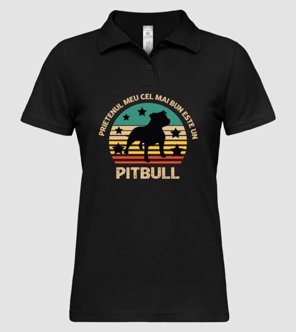 Prietenul meu cel mai bun este un pitbull model negru pe tricou