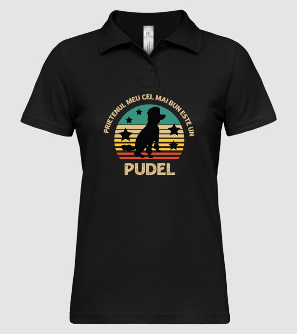 Prietenul meu cel mai bun este un pudel model negru pe tricou