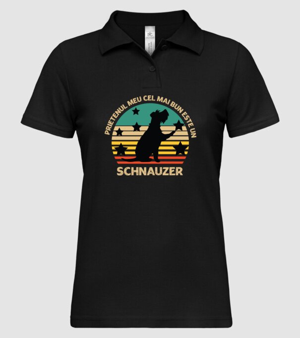 Prietenul meu cel mai bun este un schnauzer model negru pe tricou