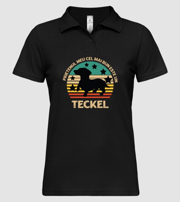 Prietenul meu cel mai bun este un teckel model negru pe tricou