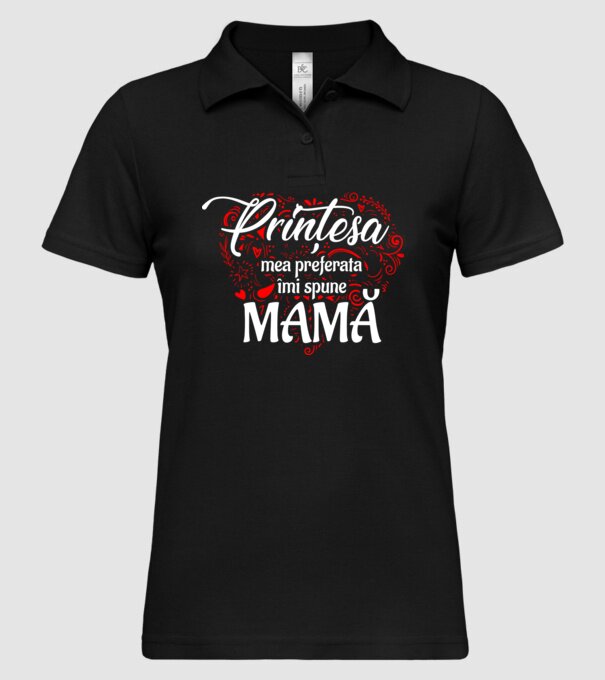 Prințesa mea de basm îmi spune mamă model negru pe tricou