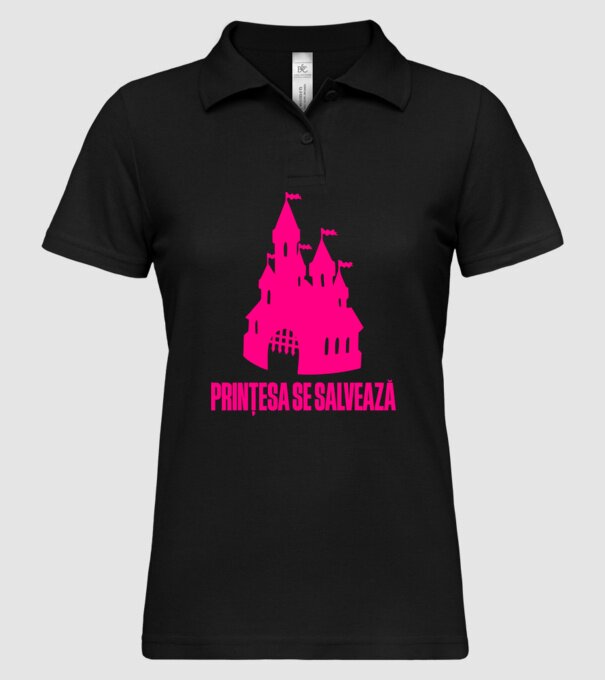Prințesa se salvează model negru pe tricou