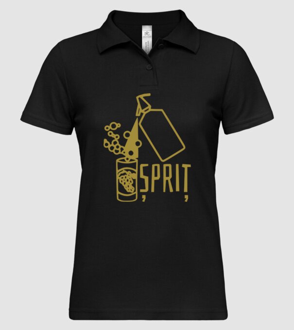 Șpriț model negru pe tricou