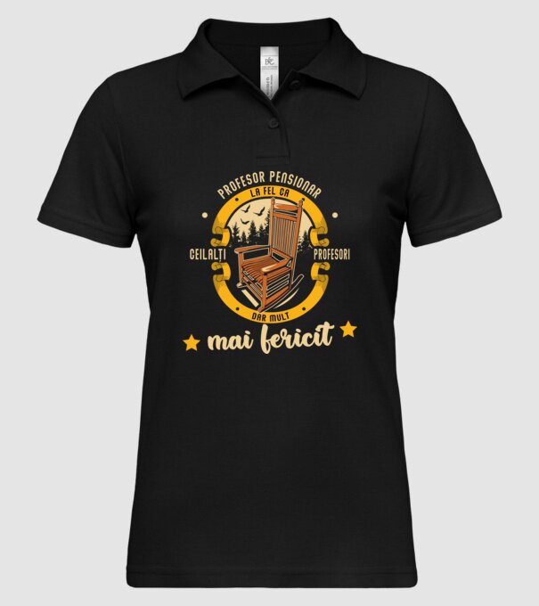 PROFESOR pensionar - la fel ca ceilalți profesori, dar mult mai fericit model negru pe tricou