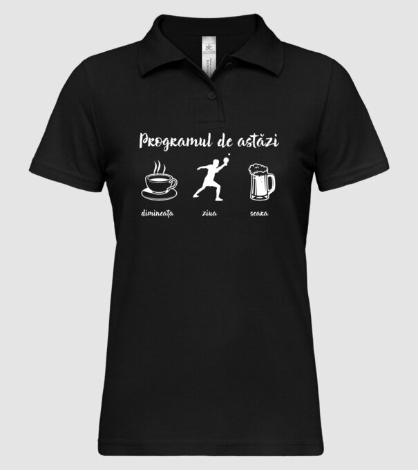 programul de astăzi: dimineața, ziua, seara model negru pe tricou