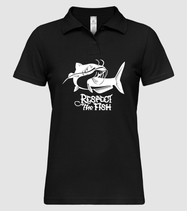 Respect the fish model negru pe tricou