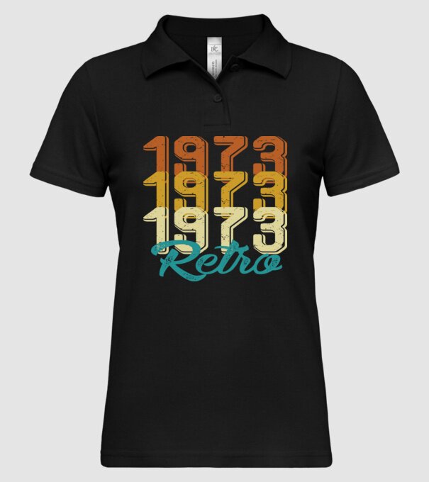 Retro 1973 model negru pe tricou