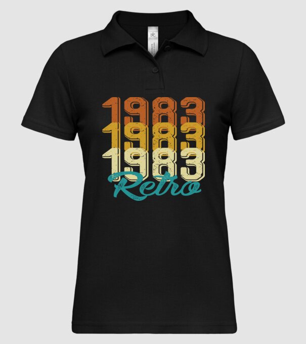 Retro 1983 model negru pe tricou