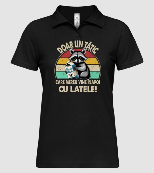 Retro Apa aki visszajött a tejjel RO model negru pe tricou