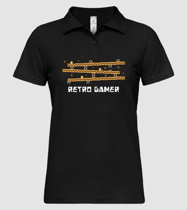 Retro gamer 2 model negru pe tricou