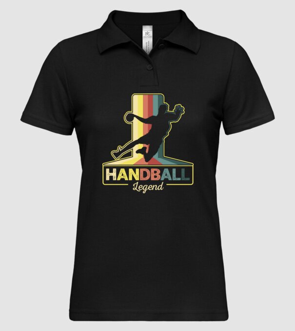Retro Handball legend model negru pe tricou