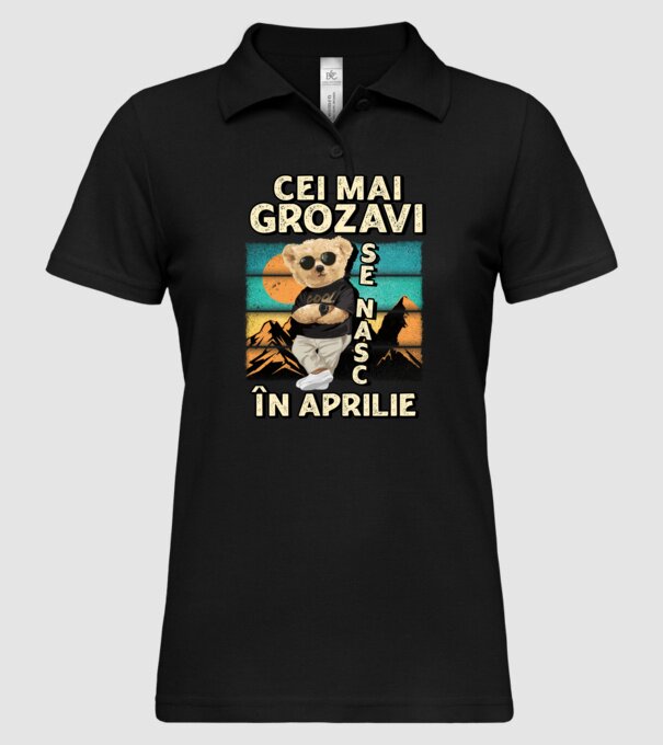 RETRO teddy APRILIE model negru pe tricou