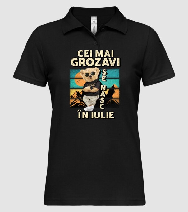 RETRO teddy IULIE model negru pe tricou