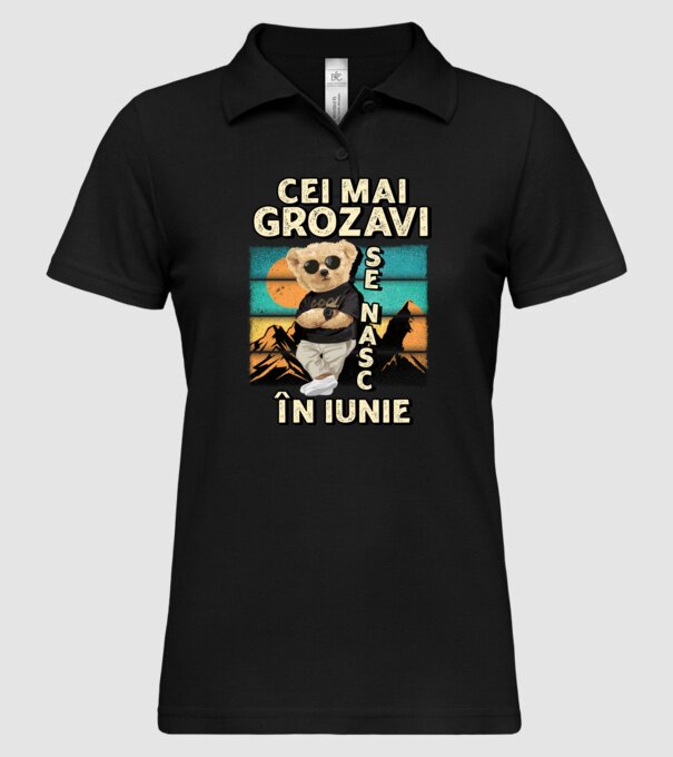 RETRO teddy IUNIE model negru pe tricou