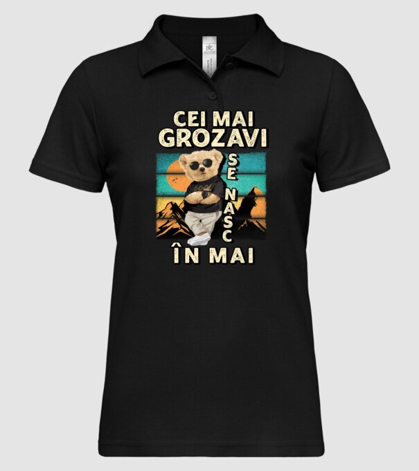 RETRO teddy MAI model negru pe tricou