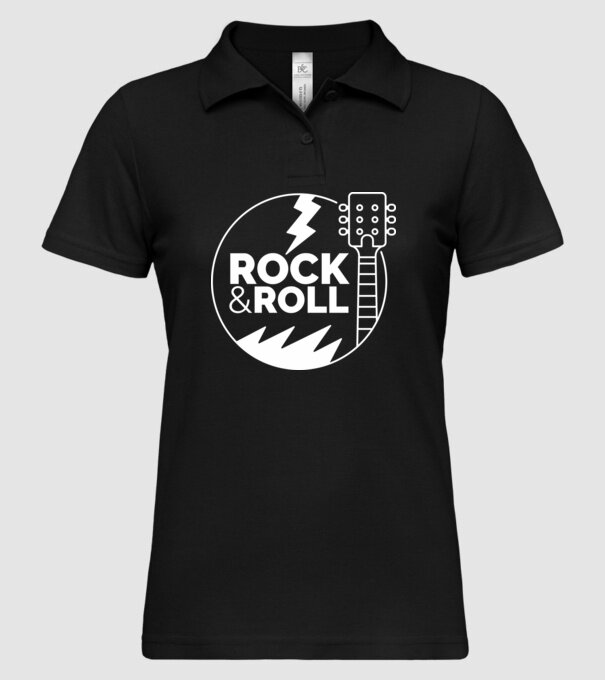Rock n roll model negru pe tricou