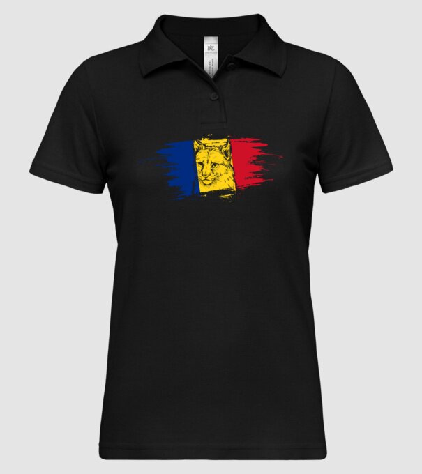 romania eurasian lynx model negru pe tricou