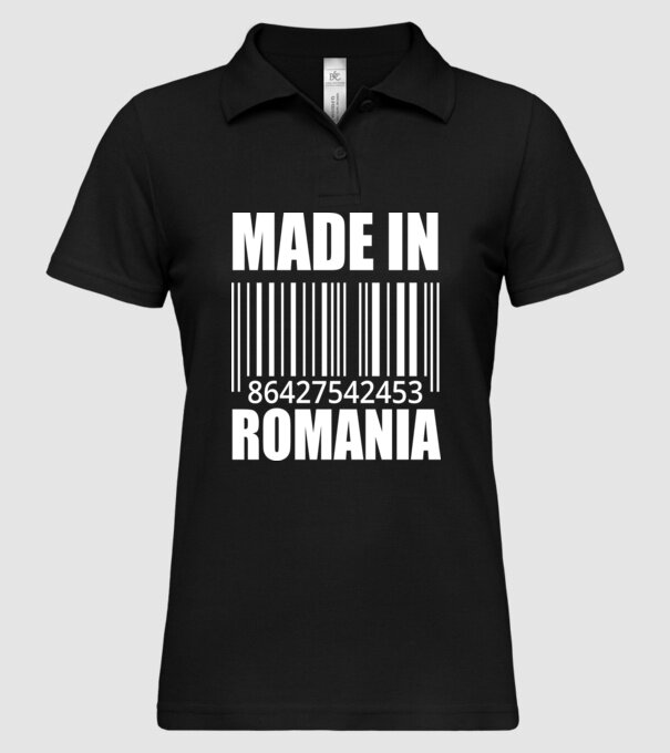 România made in model negru pe tricou