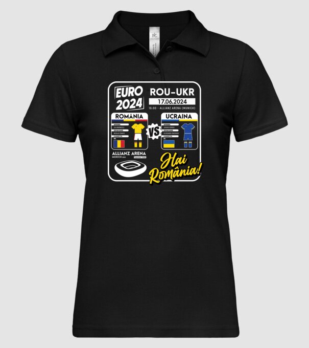 ROU-UKR euro 2024 calendar model negru pe tricou