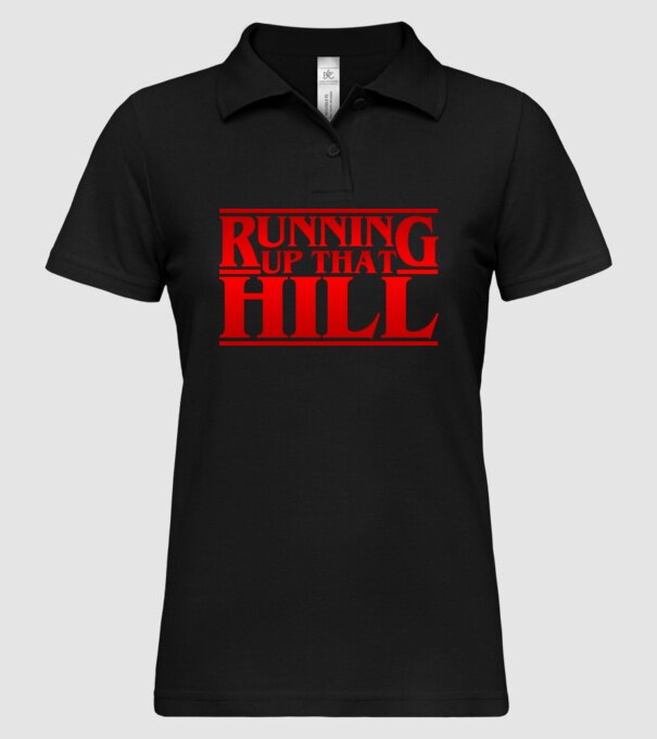 running up that hill model negru pe tricou