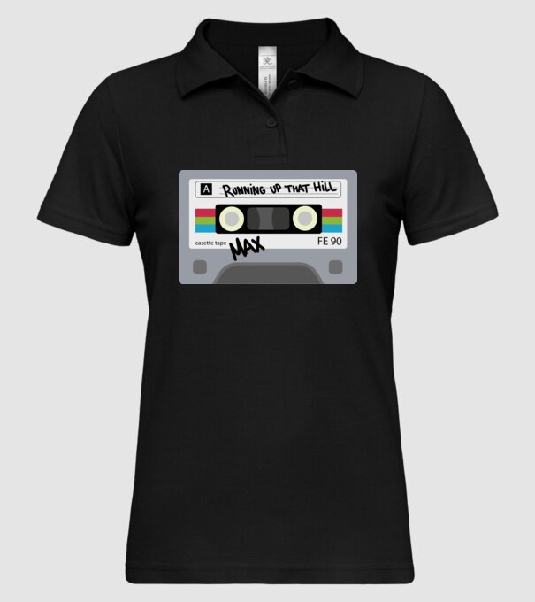 running up that hill casette model negru pe tricou