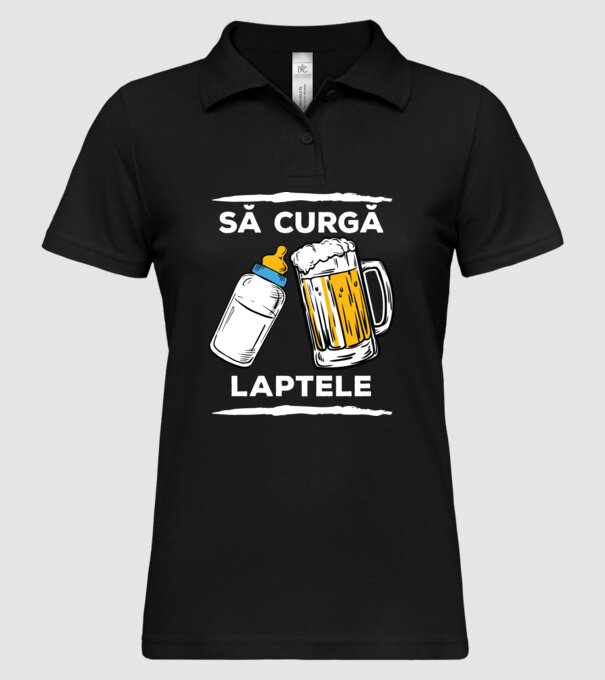 să curgă laptele! model negru pe tricou