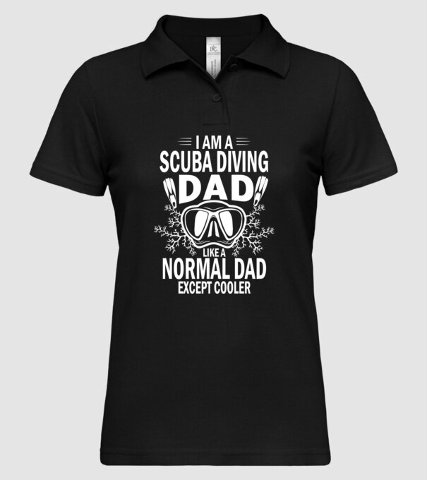 Scuba Dad model negru pe tricou