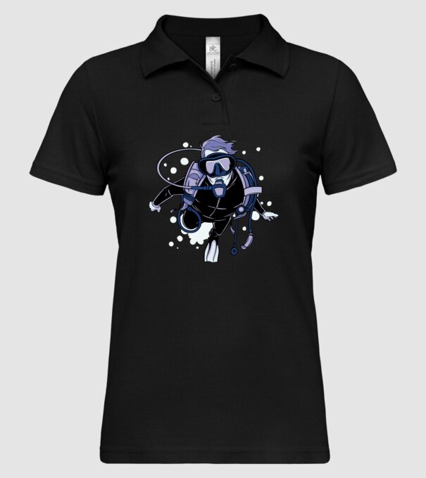Scuba driver model negru pe tricou