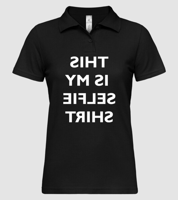 Selfie shirt model negru pe tricou