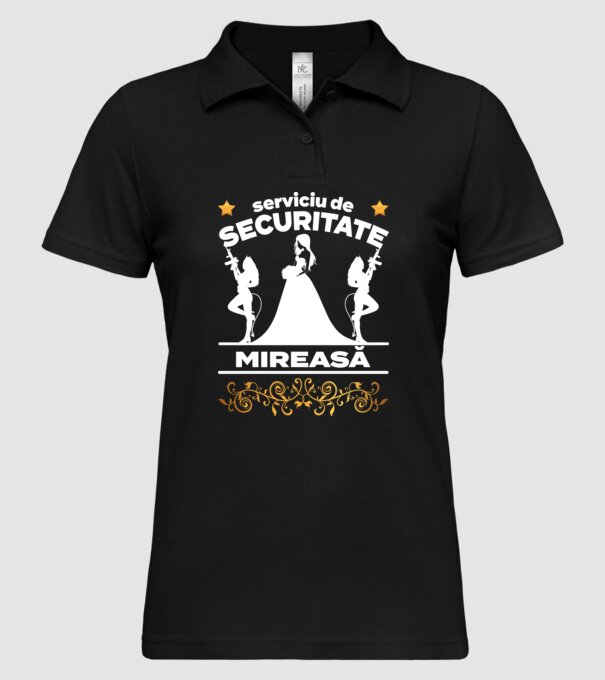 serviciu de securitate mireasă model negru pe tricou