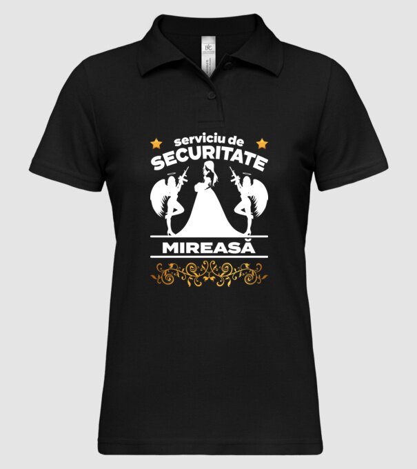 serviciu de securitate mireasă model negru pe tricou