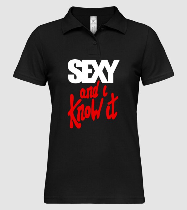 Sexy And I Know It model negru pe tricou
