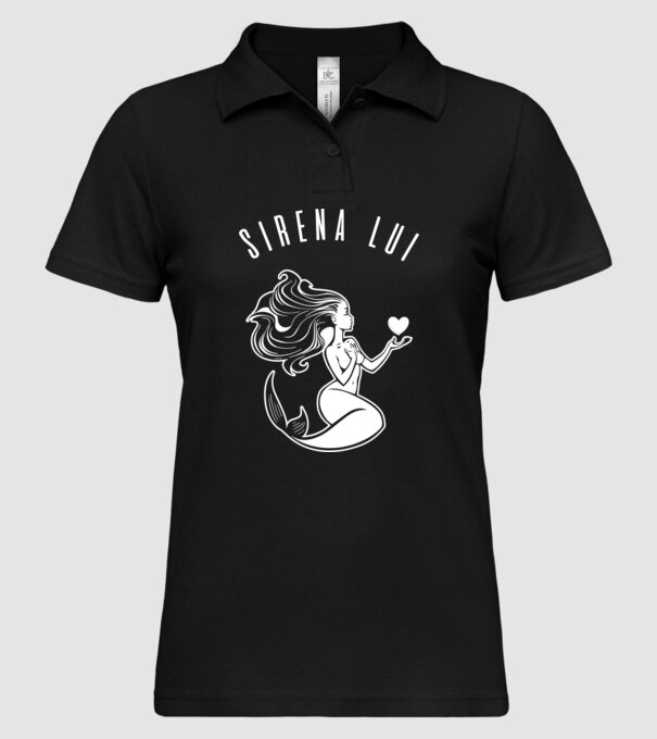 Sirena lui model negru pe tricou