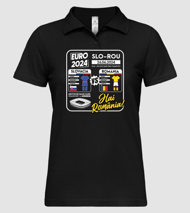 SLO-ROU euro 2024 calendar model negru pe tricou