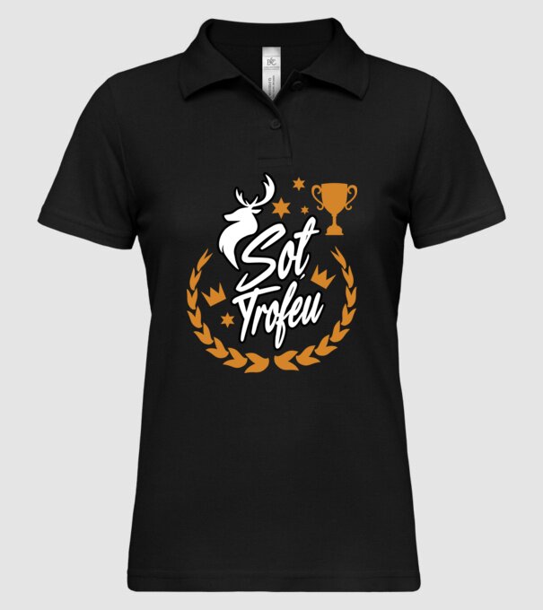 Soț trofeu model negru pe tricou