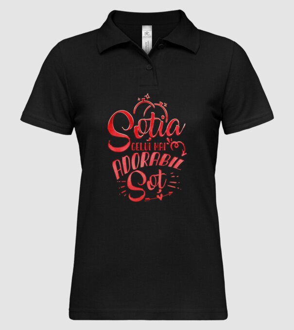 Soția celui mai adorabil soț model negru pe tricou