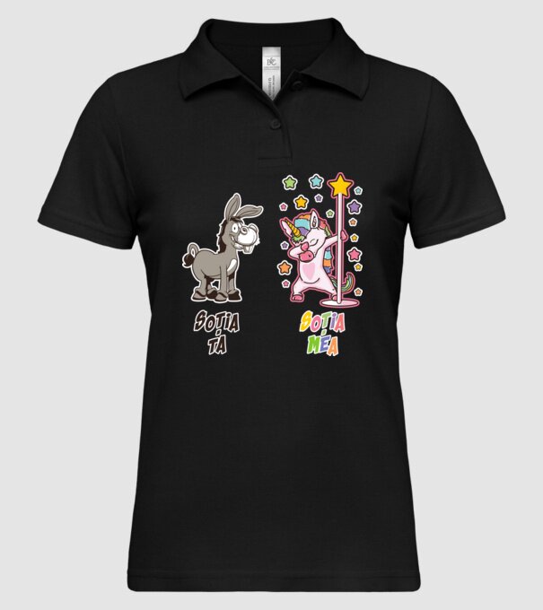 soția ta - soția mea model negru pe tricou