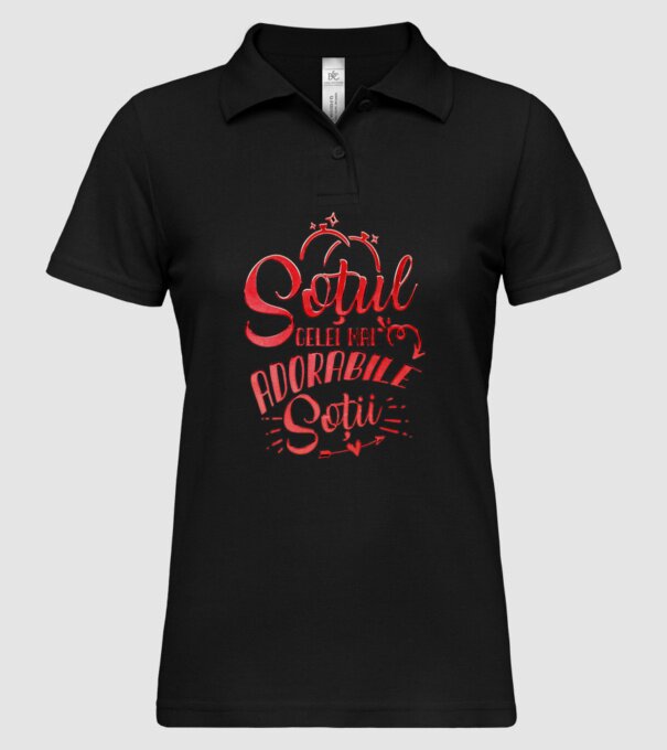 Soțul celei mai adorabile soții model negru pe tricou