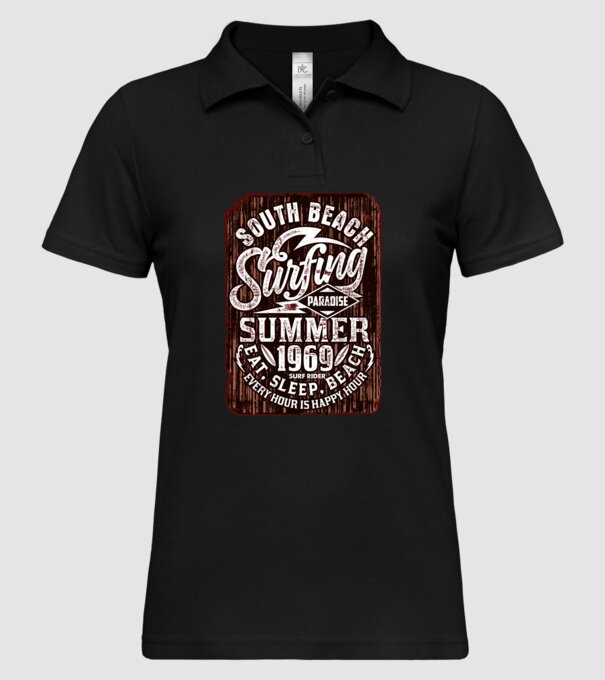 South Beach model negru pe tricou