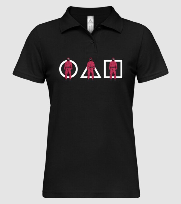 squid game characters model negru pe tricou