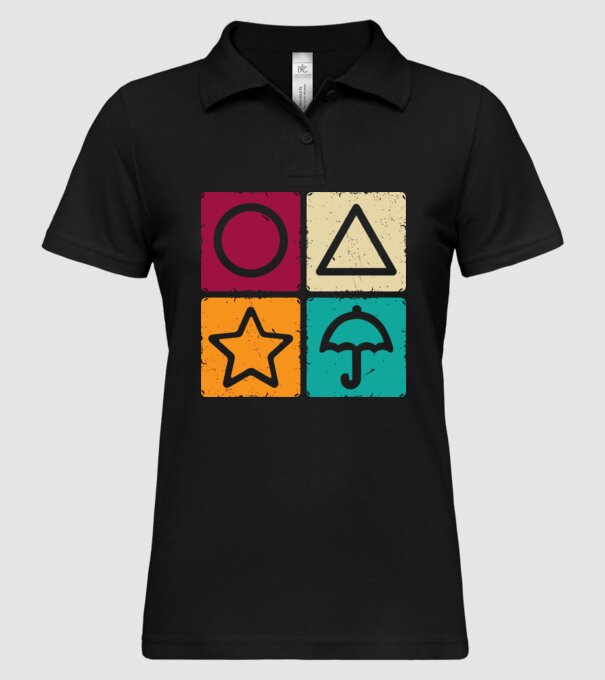 squid game motive game model negru pe tricou