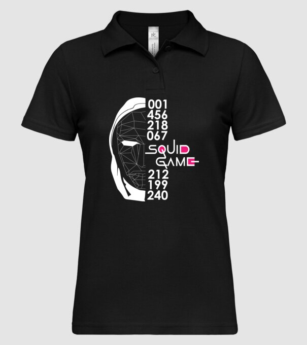 squid game numbers model negru pe tricou