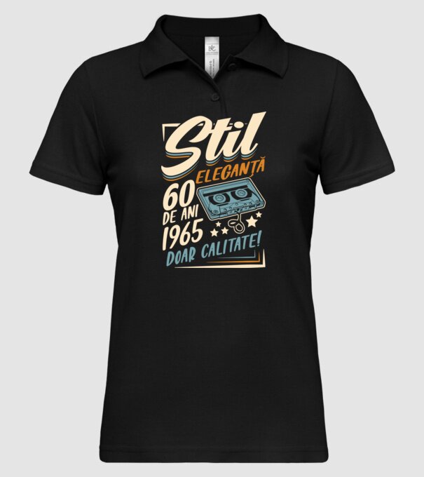 Stil eleganta 1965 model negru pe tricou