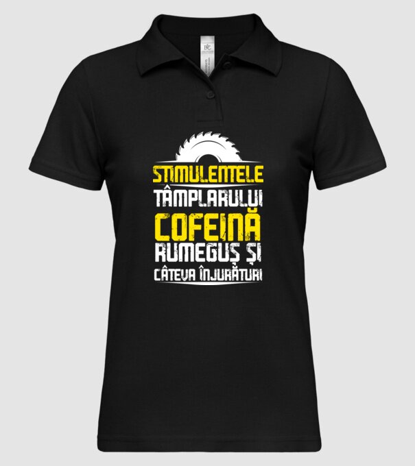 stimulentele tâmplarului: cofeină, rumeguș și câteva înjurături model negru pe tricou