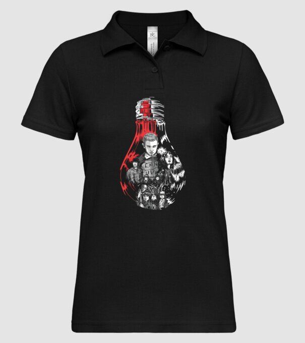 stranger things bulb model negru pe tricou