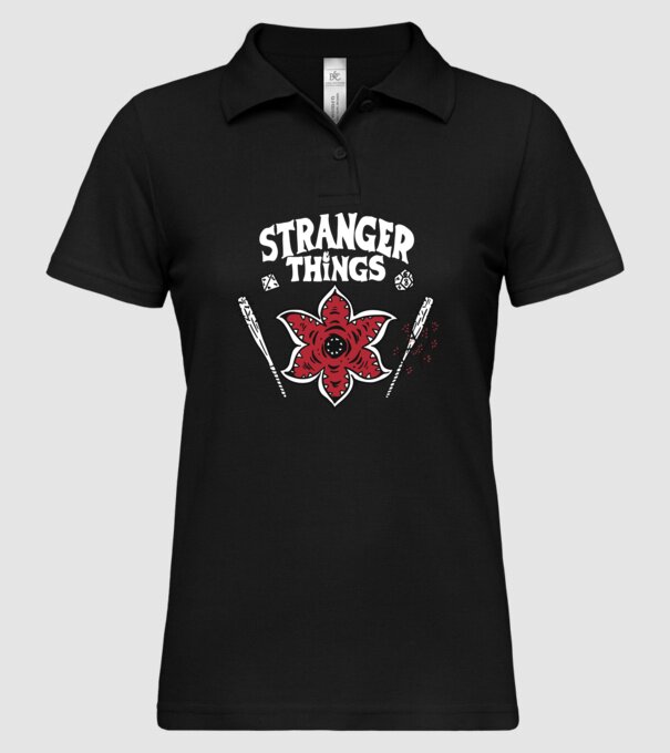 stranger things demogorgon head model negru pe tricou