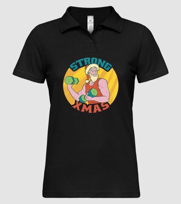 strong xmas model negru pe tricou