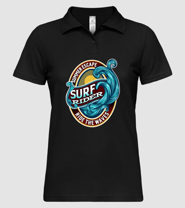 Summer Escape model negru pe tricou