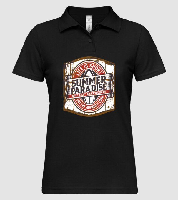Summer Paradise model negru pe tricou