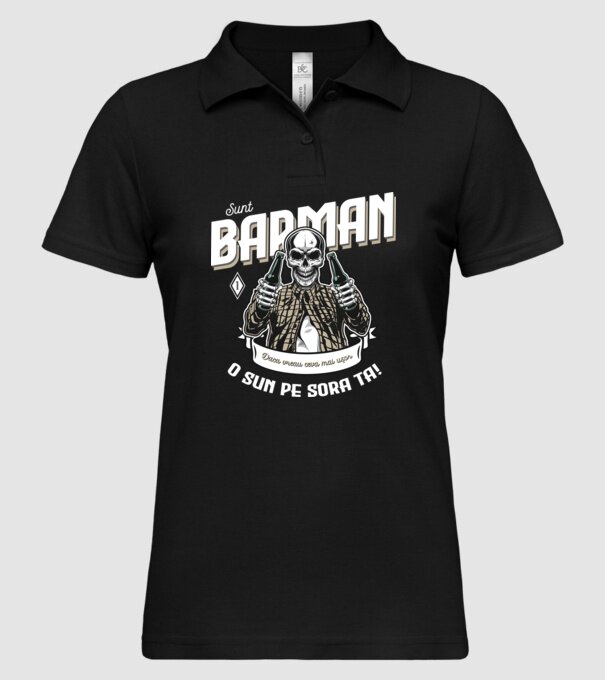 Sunt barman! Dacă vreau ceva mai ușor, o sun pe sora ta model negru pe tricou